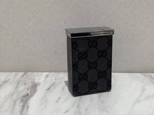 A3741GUCCI グッチ GGキャンバス ロゴプレート タバコケース シガレットケース ブラック