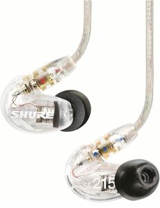 SHURE イヤホン SE215 カナル型 クリアー SE215-CL-J 国内正規品 高遮蔽イヤーチップ付 イヤフォン シュア 高級イヤホン