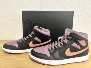 NIKE ナイキ エア ジョーダン 1 MID SE 28.5㎝ 新品 ブラック/Sky J Mauve/ホワイト/スカイJ オレンジ SNK1110