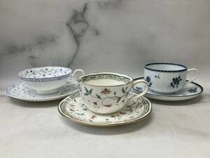 Noritake ノリタケ カップ＆ソーサー 3客おまとめ 花更紗 ボーンチャイナ 花柄