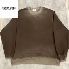 【フェード加工】COTTON CITIZEN ブラウン クルーネック トレーナー