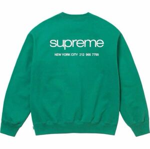 【23fw】新品Mサイズ　シュプリームSupreme Nyc Crewneckトレーナー　クルーネック　ライトパイン クルーネックスウェット スウェット