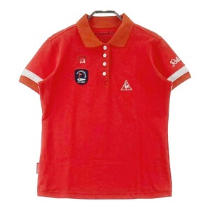 【1円】LECOQ GOLF ルコックゴルフ 半袖ポロシャツ ワッペン レッド系 L [240101150857] レディース