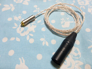 4.4mm5極 (メス) → XLR コネクタ 4ピン 変換ケーブル 6N純銀撚り線 + PureOCC 八芯 ブレイド編み込み 高品質 トープラジャック 150cm 長め