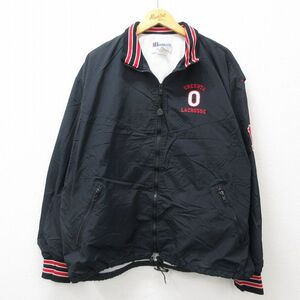 XL/古着 長袖 ナイロン ジャケット メンズ 90s ラクロス 大きいサイズ 黒他 ブラック 内側メッシュ 25jan25 中古 アウター ウインドブレー