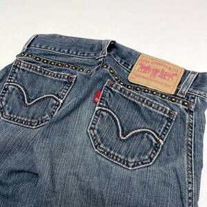 USA古着 00s Levi’s 504 デニム パンツ /SLOUCH STRAIGHT スタッズ パッチワーク つぎはぎ ダメージ 加工 アメリカ規格 ジーンズ ジーパン