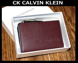 送料無料 特価即決【未使用】 CK CALVIN KLEIN ★ 牛革 小銭入れ 定期入れ機能付 ★ カルバンクライン ロック 803631 定価1万1550円 併