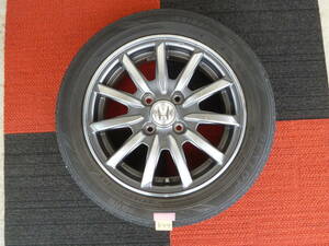 ホンダ JH1/JH2 N-WGN Nワゴン 純正 アルミホイール 14インチ 4.5J +40 PCD100-4穴 155/65R14 DUNLOP EC202 2019年製 タイヤ付 1本 [b44]