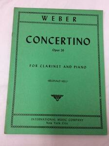 u35809 WEBER CONCERTINO Opus26 FOR CLARINET AND PIANO 中古