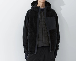 UNIQLO x White Mountaineering フリースフルジップパーカ ブラック　黒　L