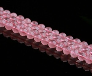 [EasternStar] 海外発送 7A 紅石英 マダガスカル ローズクォーツ Rose Quartz 玉サイズ6mm 1連売り 長さ約40cm