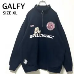 GALFYガルフィー　球蹴りチームハーフジップスウェット　ワッペン刺繍トレーナー