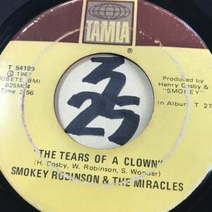 試聴 70年、突然イギリスでヒットしてシングル化 SMOKEY ROBINSON & THE MIRACLES THE TEARS OF A CLOWN 両面EX 