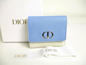 【未使用保管品】 ディオール Dior レザー モンテーニュ ロータスウォレット 3つ折り 財布 コンパクトウォレット メンズ レディース