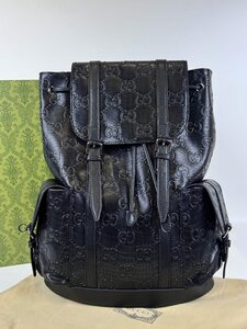 【1000円】新品同様 GUCCI グッチ GG柄 レザー リュックサック バックパック