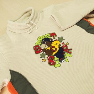 2404001 CASTELBAJAC KIDS SPORT カステルバジャック ロゴタグ クマ ワッペン刺繍 裏ボア M キッズ レディース 長袖トレーナー STREET BEAR