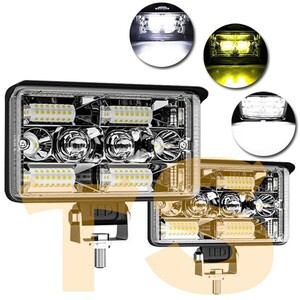 送料無料☆ LED ワークライト 4インチ 130W 作業灯 投光器 前照灯 トラック 黄/白 工事現場 建築機械 12V~24V T4C-130W 2個 3モードタイプ