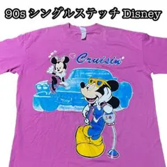 80s 90s シングルステッチ Tシャツ pink アメリカ製 Disney