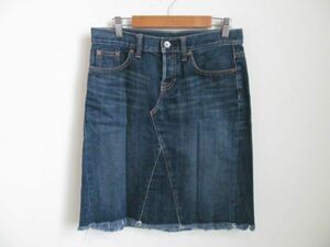 (56954)GAP　ギャップ　リミテッドエディション　レディース　デニム　スカート　フリンジ　ブルー　S　USED