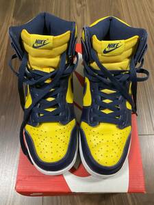 2016 NIKE DUNK RETRO QS MICHIGANナイキ ダンク レトロ ミシガン CZ8149-700ネイビー イエロー 紺黄 27.0cm 