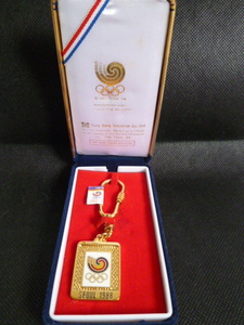 新品 1988年 ソウルオリンピック記念キーホルダー 金 大韓民国 五輪 KOREA