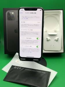 ★ちょい美品 iPhone 11 Pro 256GB SIMフリー 最大容量100% 格安SIM可 SoftBank ○ MWC72 J/A スペースグレー 中古 新古品 BP3134 