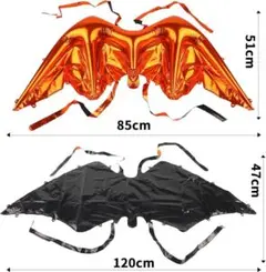ハロウィン 飾り アルミバルーン コウモリ風船 長さ120cm 巨大 バルーン