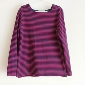 Perle Peche　ペルルペッシュ　長袖ボーダースクエアネックTシャツ　カットソー　サイズ38　S〜Mサイズ