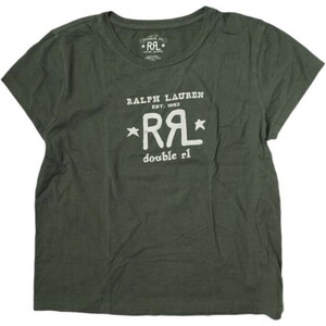 RRL ダブルアールエル S/S LOGO TUBE TEE ロゴプリントチューブクルーネックTシャツ 282846903002 3 BLACK Double RL レディース g18085