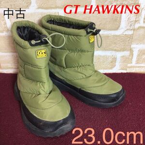 【売り切り!送料無料!】A-364 GT HAWKINS!スノーブーツ!23.0cm!カーキ！ウィンターブーツ!冬用!防寒!雪遊び!アウトドア!レジャー!中古!