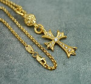 クロムハーツ/1ボールタイニーCHクロスペンダント/カスタムパヴェ/ボールチェーン/22K/インボイス/CHROME HEARTS