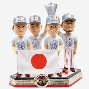 [大谷翔平 ラーズ・ヌートバー 吉田正尚 ダルビッシュ有] 123体限定 ボブルヘッド 2023 WBC 侍ジャパン 優勝記念シャツ バブルヘッド foco