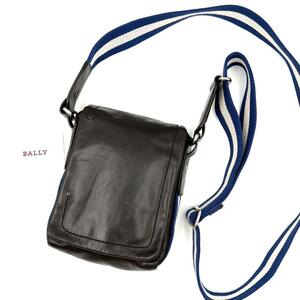 《美品》BALLY バリー トレスポ メンズ ビジネス レザー クロスボディ ショルダーバッグ サコッシュ ダークブラウン 斜め掛け