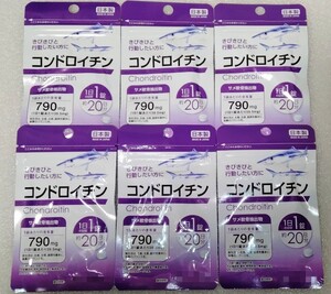 コンドロイチン【合計120日分6袋】1日1錠 きびきびと行動したい方に 栄養機能食品 日本製 サプリメント