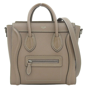 セリーヌ CELINE ラゲージ ナノショッパー 2WAYバッグ ハンドバッグ ショルダーバッグ レザー スリ 中古 新入荷 OB1826