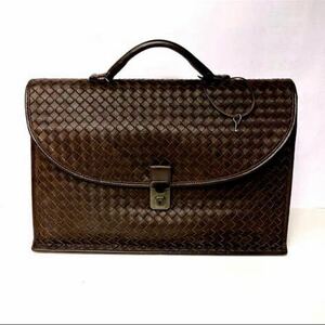 極美品　定価35万　BOTTEGA VENETA ボッテガヴェネタ　ビジネスバッグ ブリーフケース ハンドバッグ トートバッグ イントレチャート　BRN