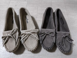 二点セット　未使用品　サイズ:7　MINNETONKA (ミネトンカ）ミネトンカ　 スエード モカシン　 パンプス　ローファー　401t 408t　 靴 