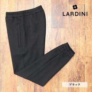 1円/23AW/LARDINI/Mサイズ/美脚ジョガーパンツ ITLTR01 ITEL6107 透湿 高機能 ダンボールニット イタリア製 新品/黒/ブラック/jc125/