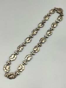 Q10 1円～ 中古品 ジョージジェンセン GEORG JENSEN ムーンライト グレープ リーフ ネックレス 約67.7g 全長約43㎝アクセサリー 男女兼用