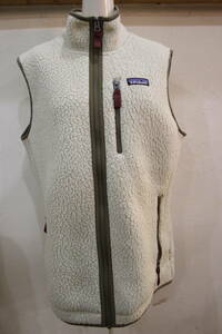 ●Patagonia/パタゴニア Women Retro Vest X STY22825 L レトロ パイル ベスト クリーム×オリーブ ボア フリース レディース●