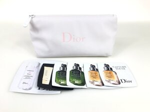 未使用　クリスチャン　ディオール Christian Dior　ロゴ　化粧ポーチ　ポーチ　白　サンプル付き　KES-3002