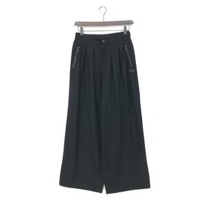 良好◆Y-3 ワイスリー パンツ S/P◆ ブラック ウール混 レディース ワイド ボトムス アディダス ヨウジヤマモト WOOL FLANNEL PANTS 21年