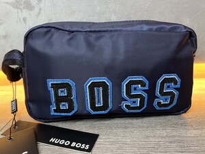 HUGO BOSS　ヒューゴ・ボス　ポーチ　ブルー　ネイビー　未使用