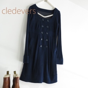 送料込 匿名配送 cledevers クレデヴェール　ニット　ワンピース　ネイビー デート服　パーティ　細身　リブニット　