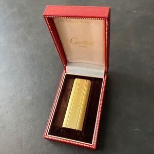 Cartier カルティエ　PARIS ゴールドカラー　 ライター 喫煙具　箱付き★20