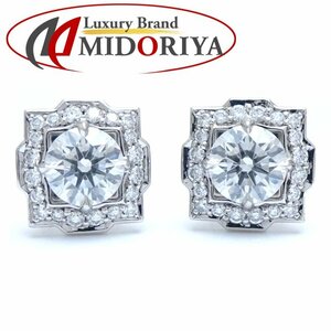 HARRY WINSTON ハリーウィンストン ベル ピアス ダイヤモンド0.50ct/0.51ct D.VS1 Pt950プラチナ/292069【中古】