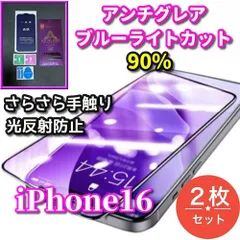 2枚セット 最強コスパ 超さらさら☆【iPhone16 16Plus 16Pro 16ProMax】目に優しい 光反射防止　指紋防止 高硬度9H 飛散防止 ゲーム快適操作　最高品質ゴリラガラス アンチグレアブルーライト90%カットフィルム

