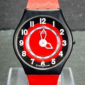 SWATCH スウォッチ SKIN スキン ROSSO CORSA ロッソコルサ AG1996 SFB102 腕時計 アナログ クオーツ 2針 ラウンド 超薄型 ブラック＆レッド