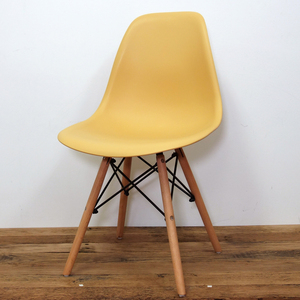 訳あり品 イームズ DSW シェルチェア 椅子 DSWチェア Eames オフィスチェア チェア イス 家具 DSR DAW クリームイエロー/NTベース BB