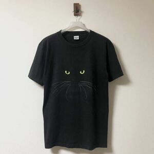 80s ヴィンテージ USA製 Studio Q ネコ Tシャツ Murinaタグ 猫 犬 プリント ブラック 黒 アート 動物 古着 90s 